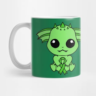 Cute Creature Holding an Awareness Ribbon (Green) Mug